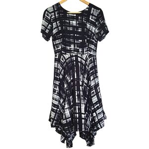 Anthropologie Corey Lynn Calter Fit & Flare Hanky‎ Hem Plaid Rayon Dress 6